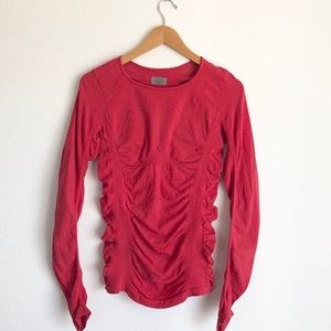 Athleta washed red long sleeve top